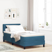LED Box Spring Krevet Tamno plava 100 x 200 cm Baršun