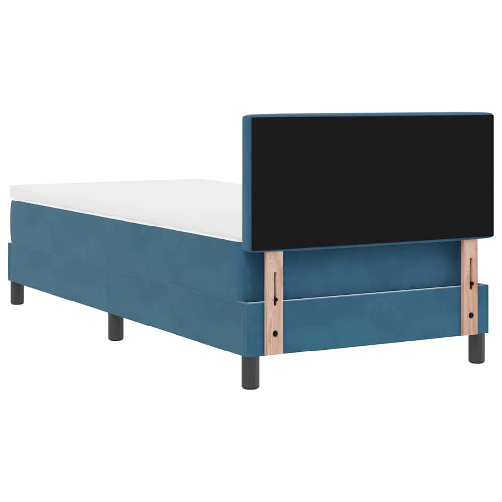 LED Box Spring Krevet Tamno plava 100 x 200 cm Baršun