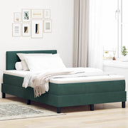 LED Box Spring Krevet Tamnozelena 120 x 200 cm Baršun