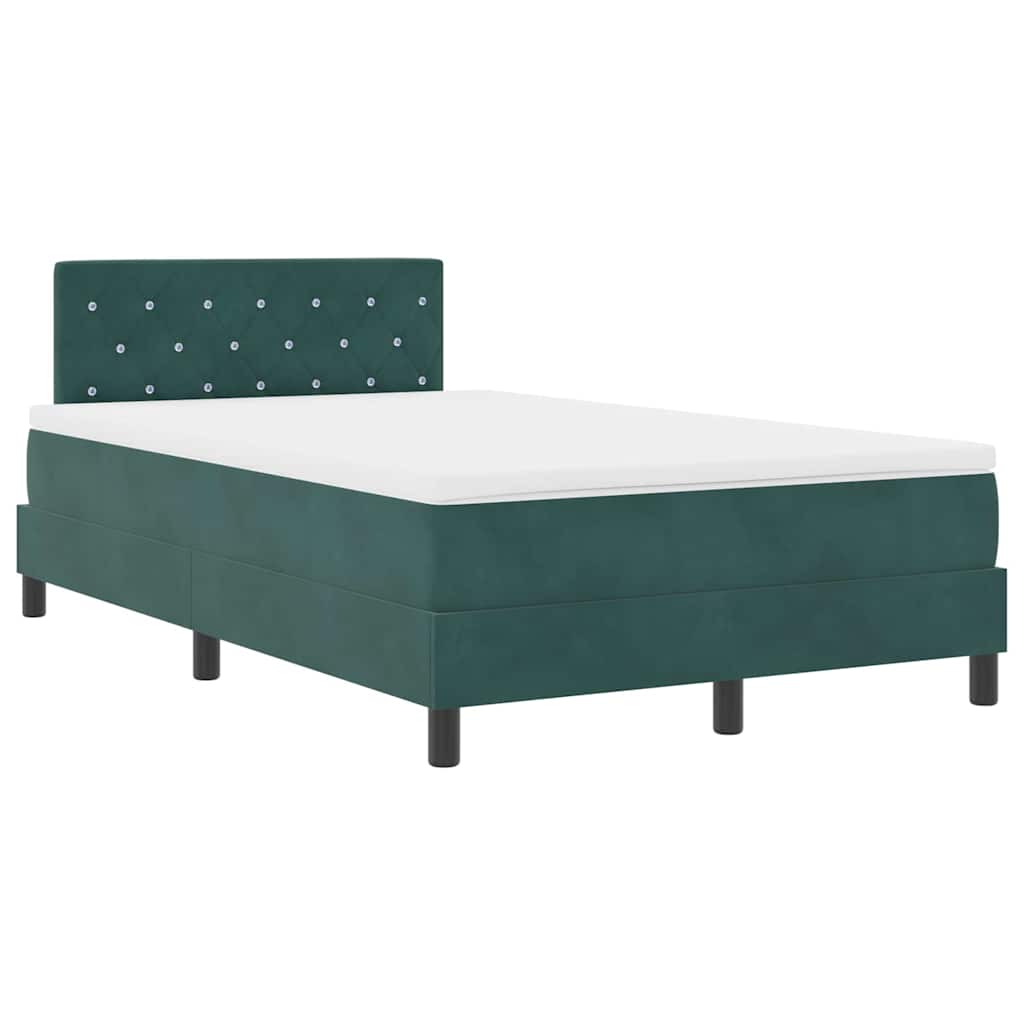 LED Box Spring Krevet Tamnozelena 120 x 200 cm Baršun
