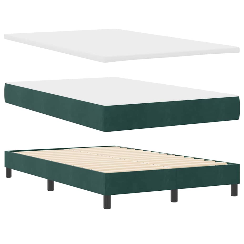 LED Box Spring Krevet Tamnozelena 120 x 200 cm Baršun