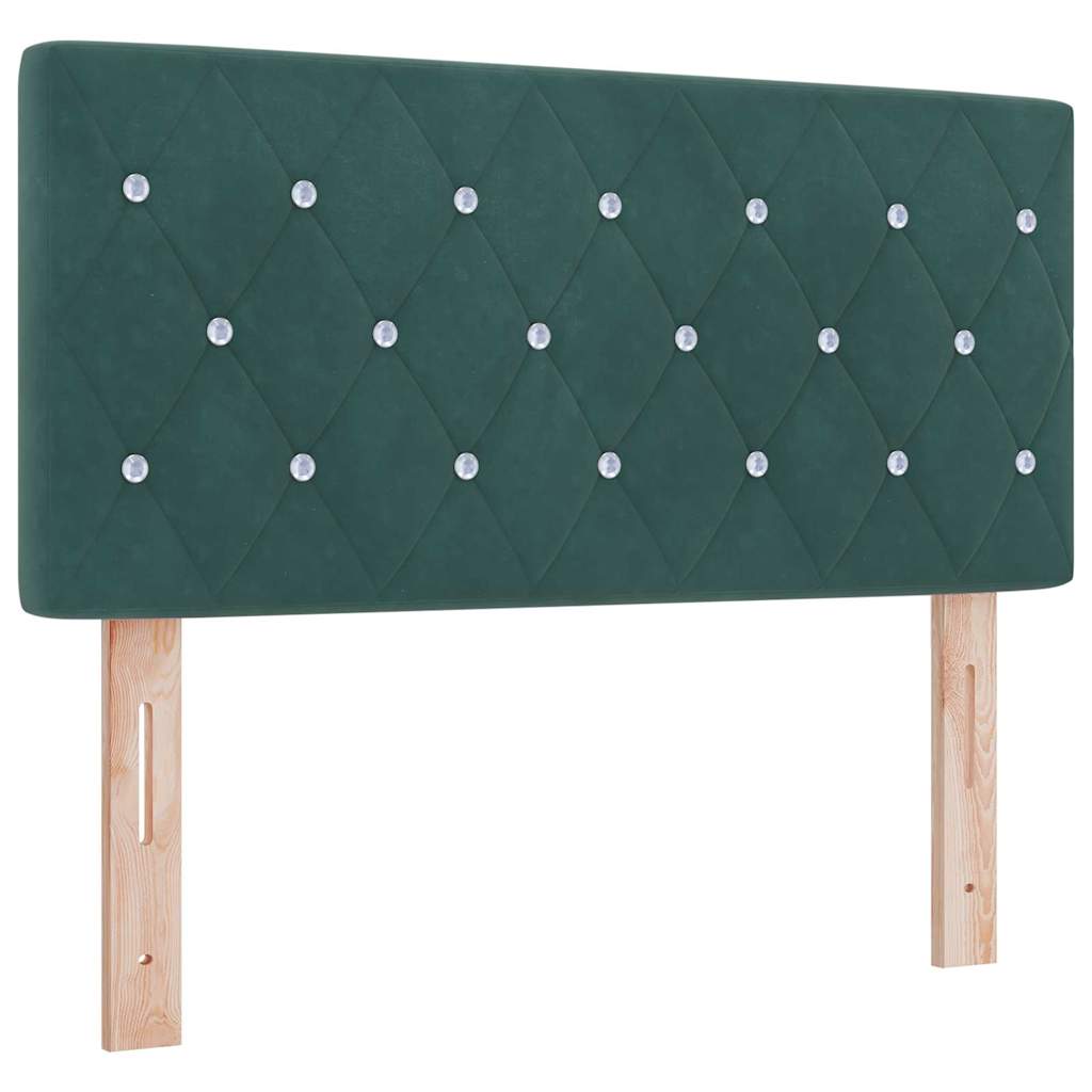 LED Box Spring Krevet Tamnozelena 120 x 200 cm Baršun