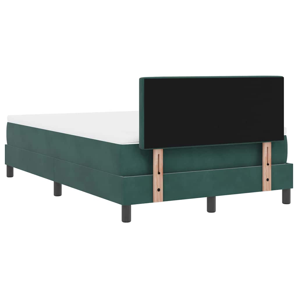 LED Box Spring Krevet Tamnozelena 120 x 200 cm Baršun
