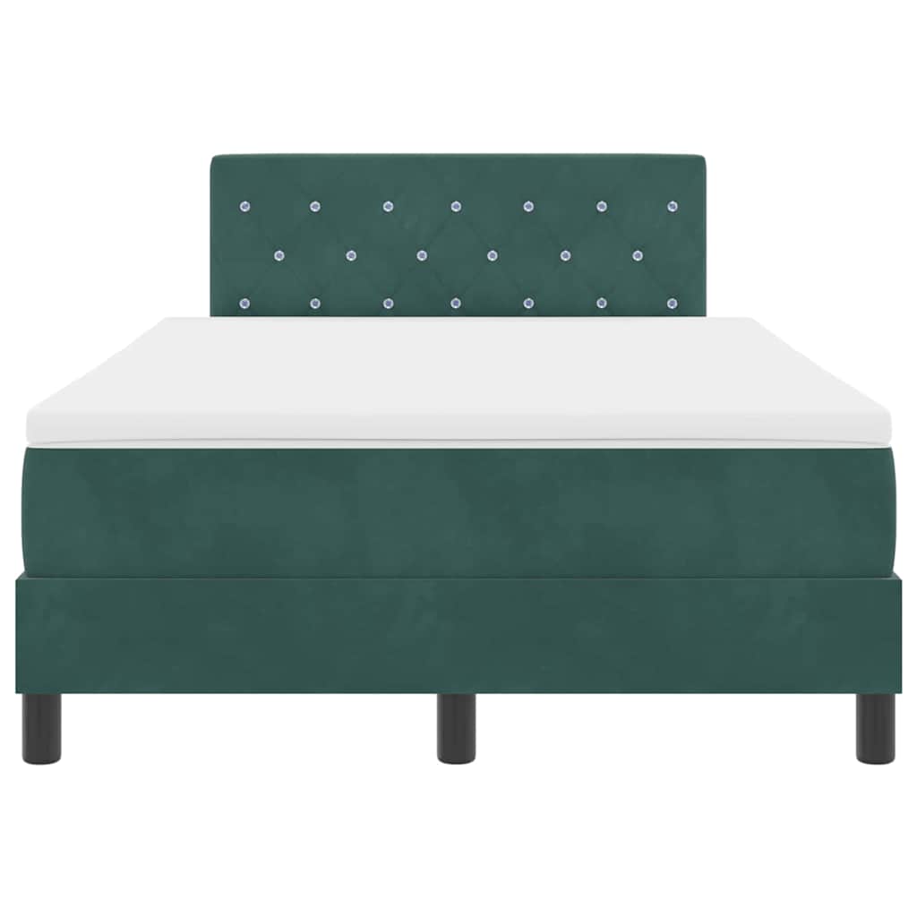 LED Box Spring Krevet Tamnozelena 120 x 200 cm Baršun