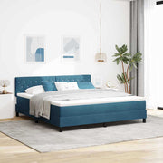 LED Box Spring Krevet Tamno plava 180 x 200 cm Baršun
