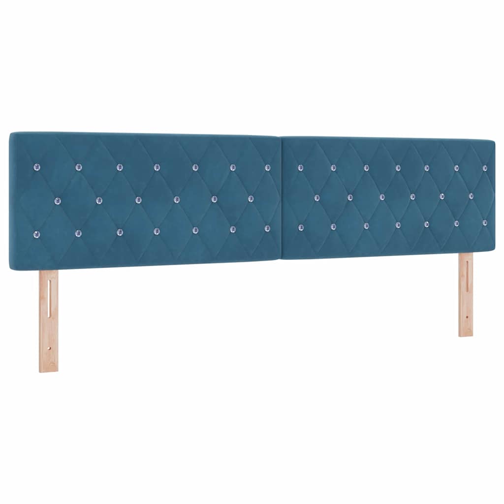 LED Box Spring Krevet Tamno plava 180 x 200 cm Baršun