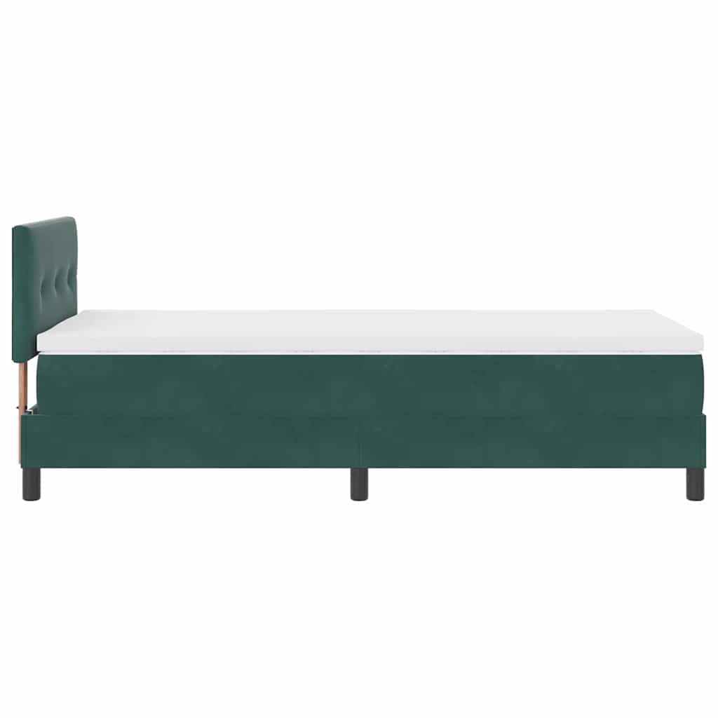 LED Box Spring Krevet s madracem Tamnozelena 90 x 190 cm Baršun