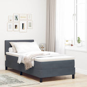 LED Box Spring Krevet Tamno siva 90 x 200 cm Baršun