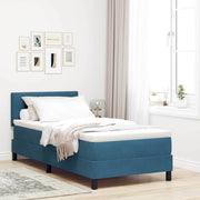 LED Box Spring Krevet Tamno plava 90 x 200 cm Baršun