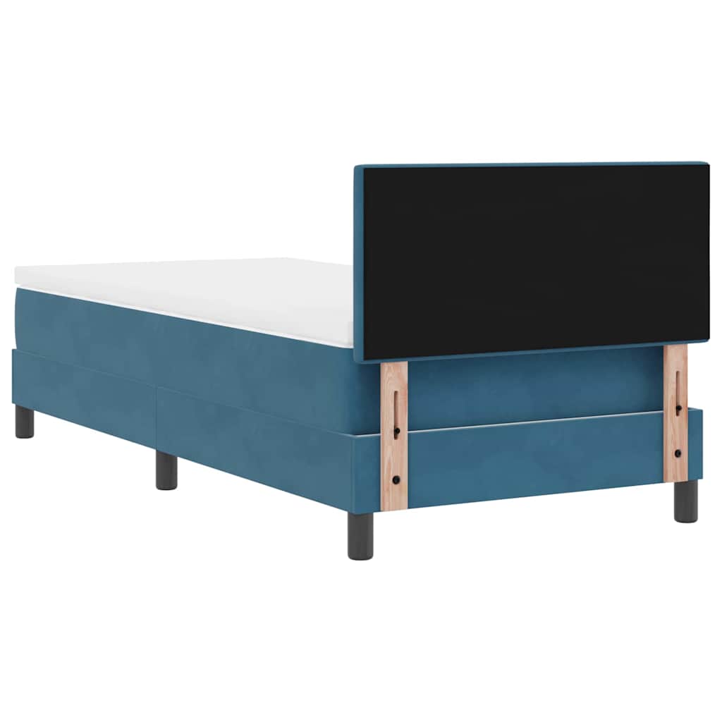 LED Box Spring Krevet Tamno plava 90 x 200 cm Baršun