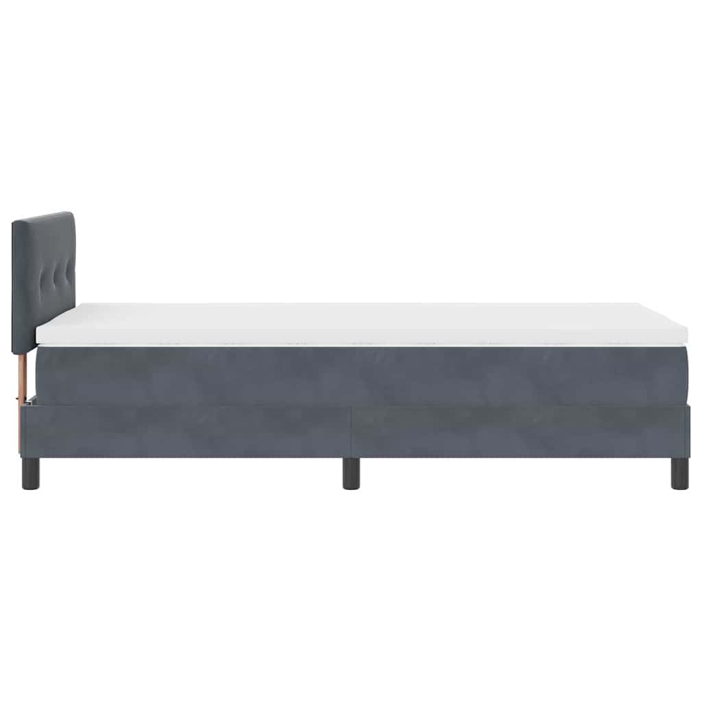 LED Box Spring Krevet s madracem Tamno siva 100 x 200 cm Baršun