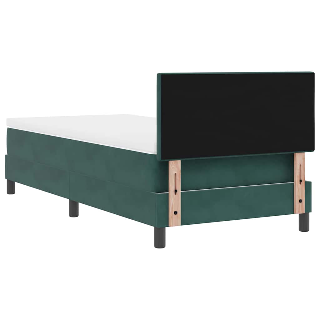 LED Box Spring Krevet Tamnozelena 100 x 200 cm Baršun