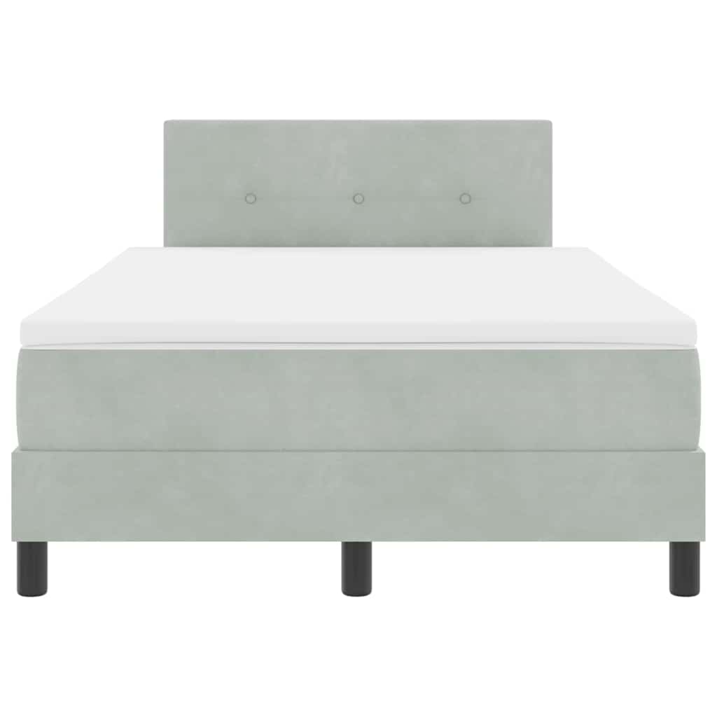LED Box Spring Krevet Svijetlo siva 120 x 190 cm Baršun