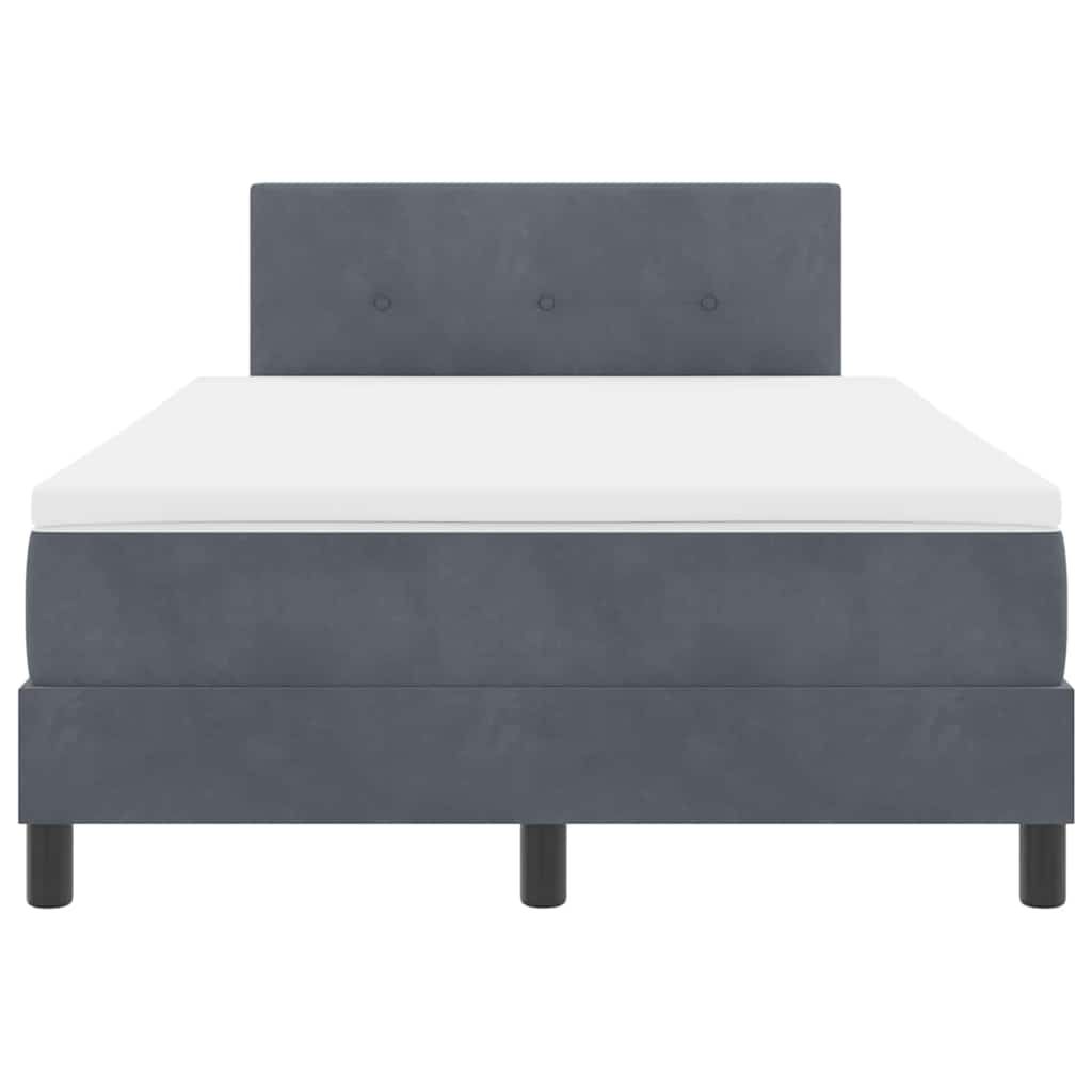 LED Box Spring Krevet s madracem Tamno siva 120 x 190 cm Baršun