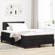 LED Box Spring Krevet s LED trakama Crna 120 x 190 cm Baršun