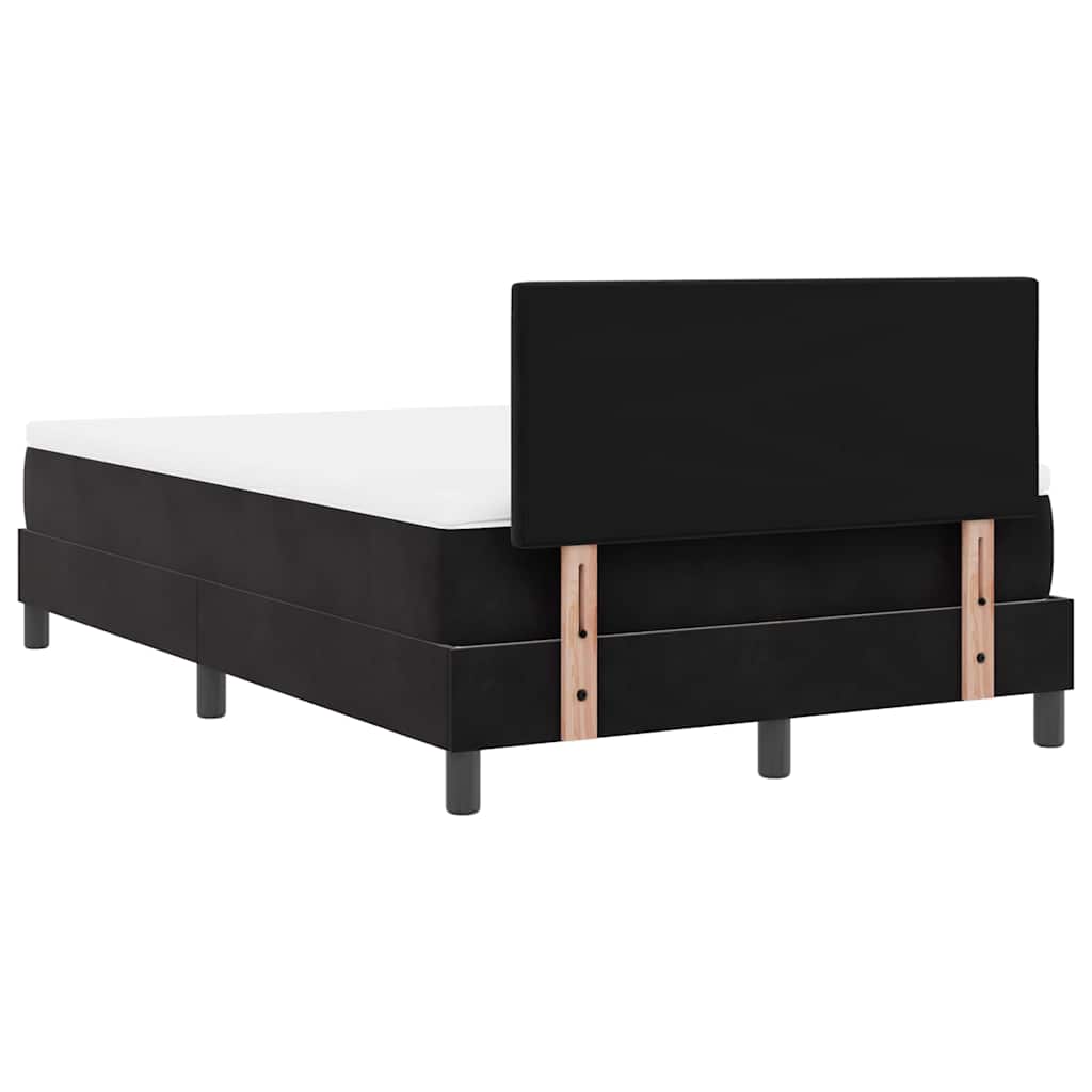 LED Box Spring Krevet s madracem Crna 120 x 190 cm Baršun