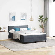LED Box Spring Krevet Tamno siva 140 x 190 cm Baršun