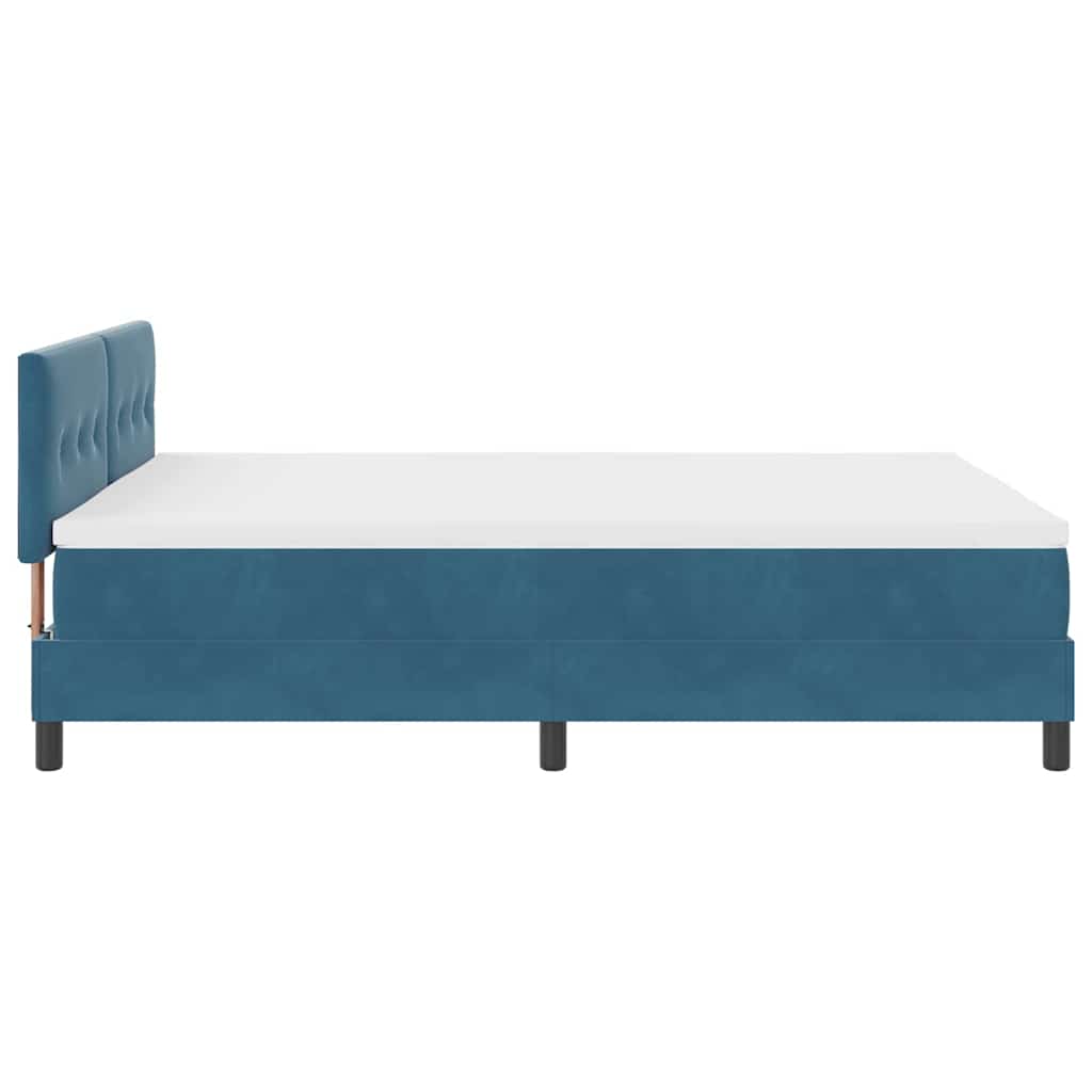 LED Box Spring Krevet Tamno plava 140 x 190 cm Baršun
