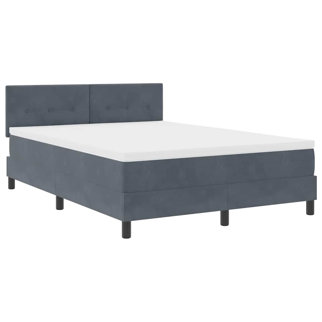 LED Box Spring Krevet s madracem Tamno siva 160 x 200 cm Baršun