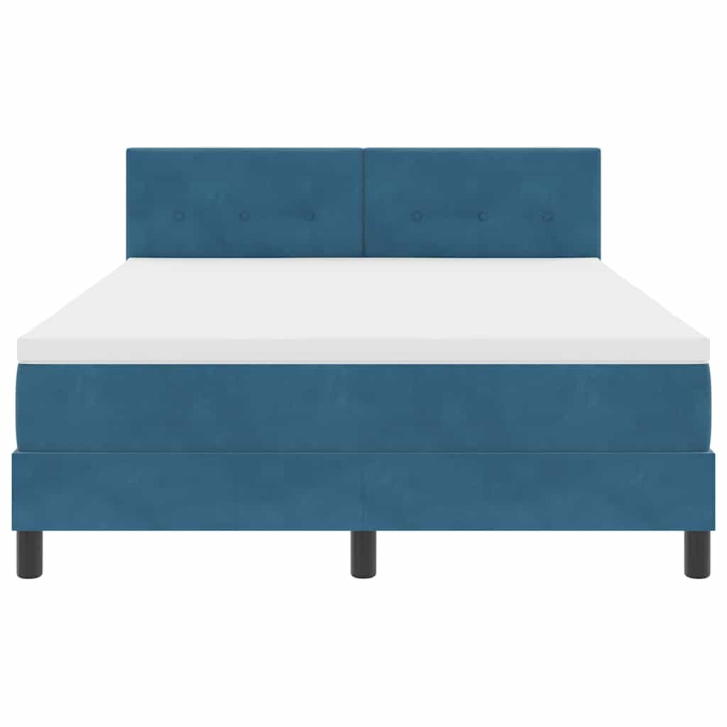 LED Box Spring Krevet Tamno plava 160 x 200 cm Baršun