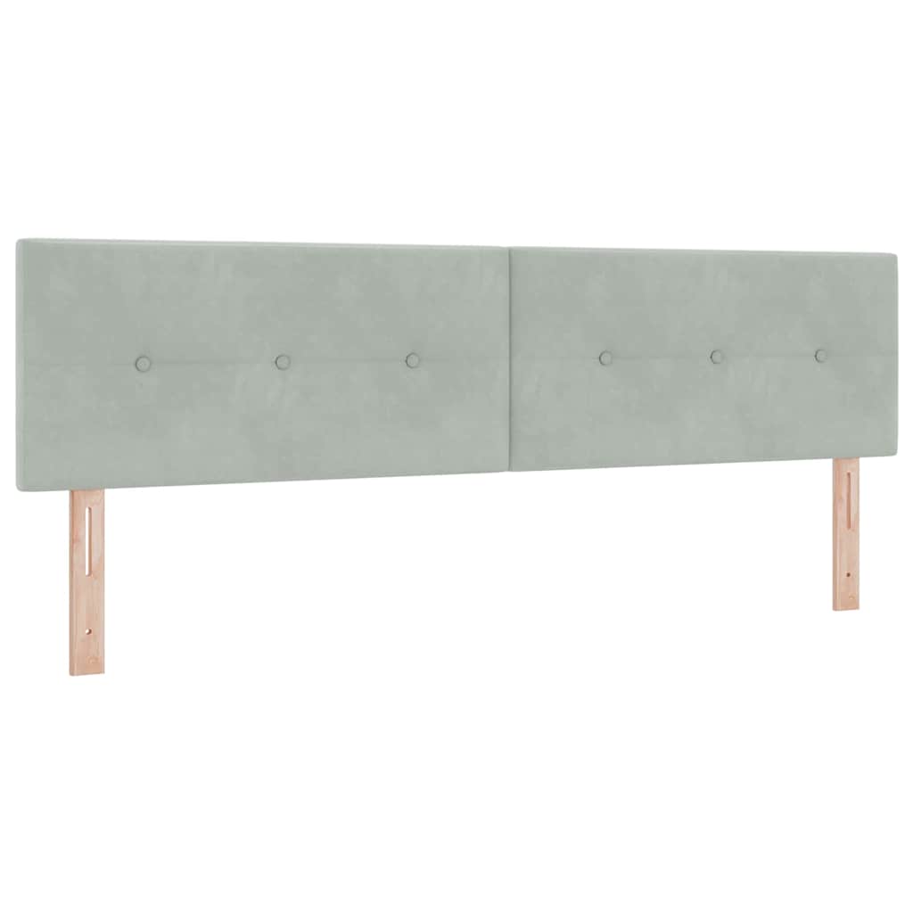 LED Box Spring Krevet Svijetlo siva 180 x 200 cm Baršun