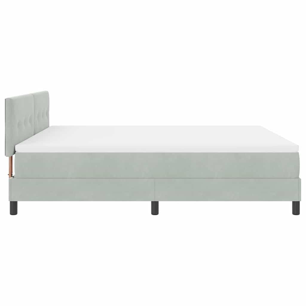 LED Box Spring Krevet Svijetlo siva 180 x 200 cm Baršun