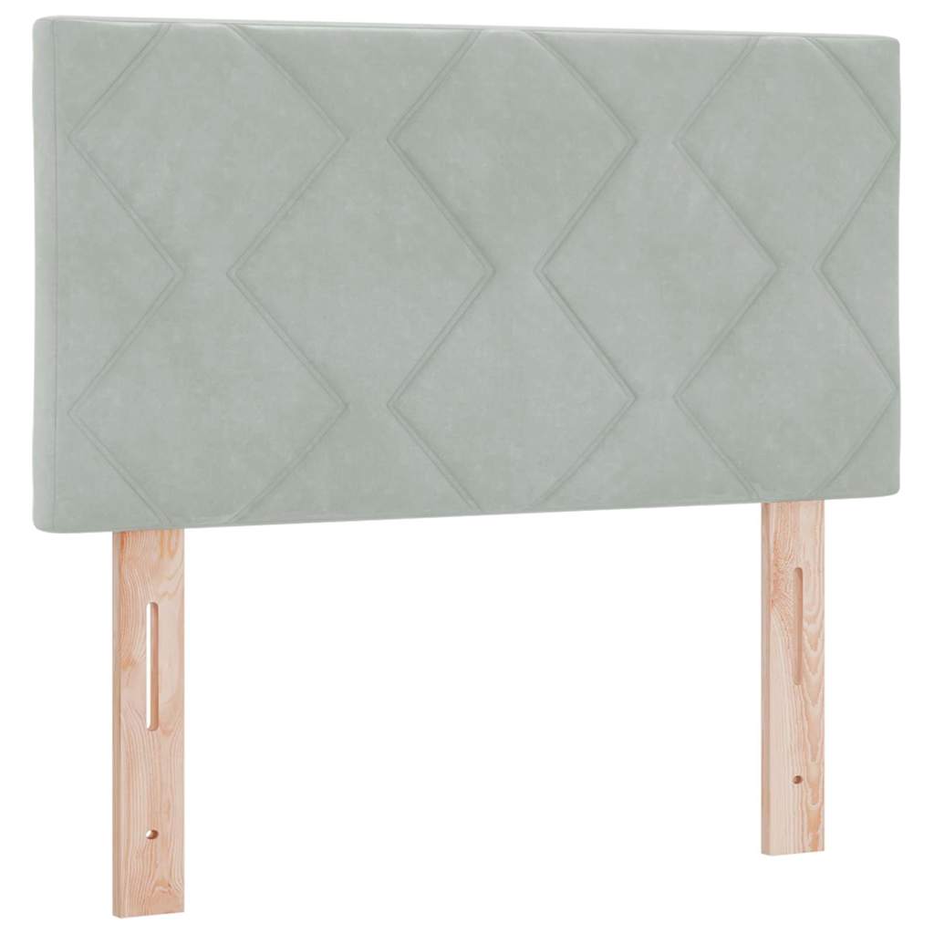 LED Box Spring Krevet Svijetlo siva 80 x 200 cm Baršun