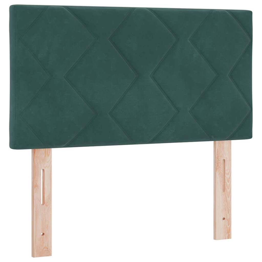 LED Box Spring Krevet s madracem Tamnozelena 80 x 200 cm Baršun