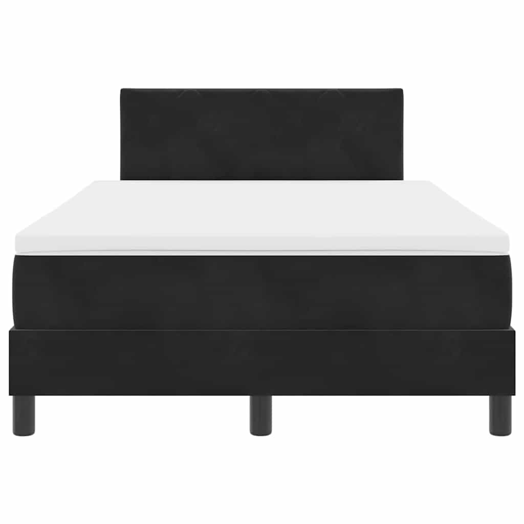 LED Box Spring Krevet s LED trakama Crna 120 x 190 cm Baršun