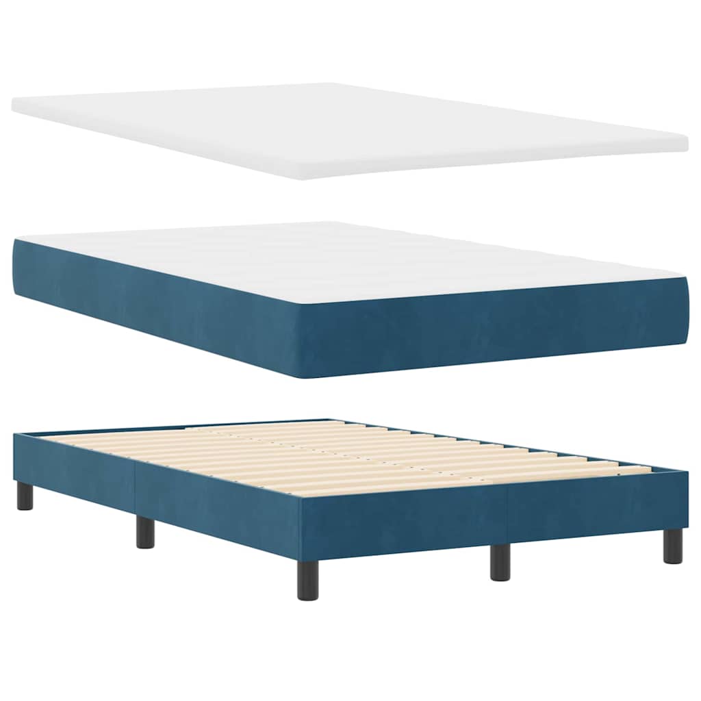 LED Box Spring Krevet Tamno plava 120 x 190 cm Baršun