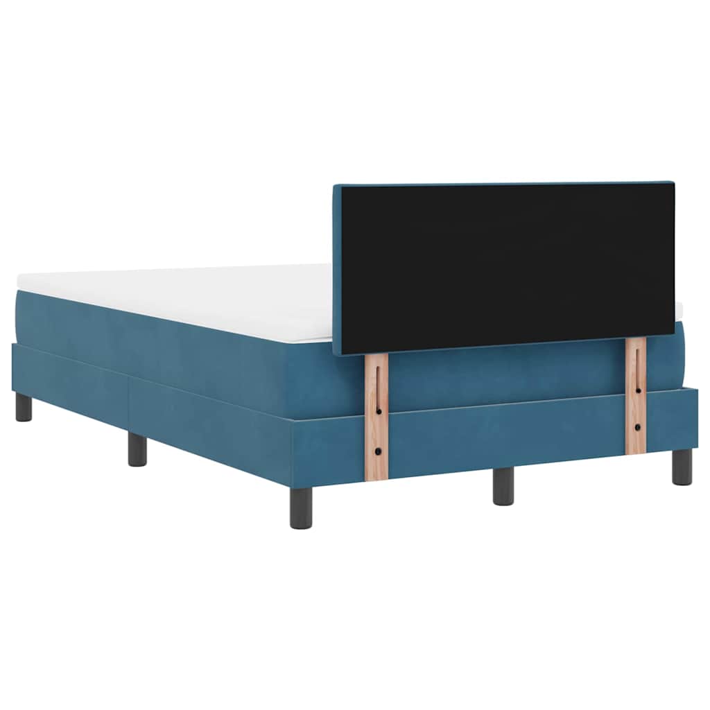 LED Box Spring Krevet Tamno plava 120 x 190 cm Baršun