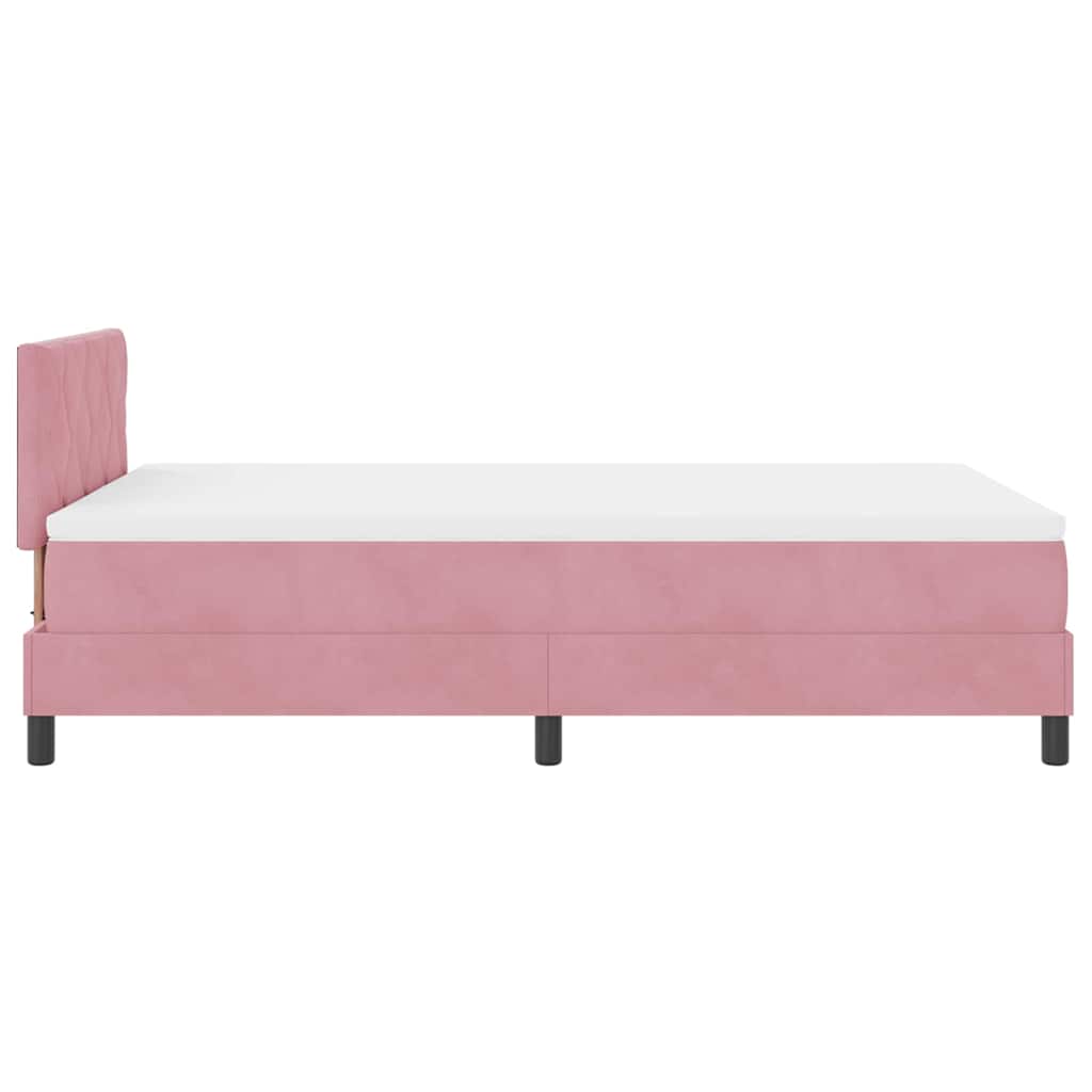 LED Box Spring Krevet Ružičasta 120 x 190 cm Baršun
