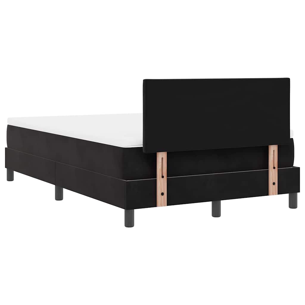 LED Box Spring Krevet s madracem Crna 120 x 200 cm Baršun