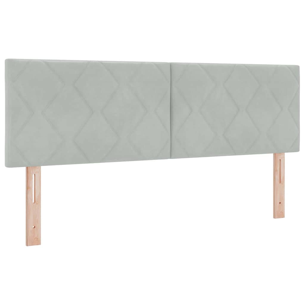 LED Box Spring Krevet Svijetlo siva 140 x 200 cm Baršun