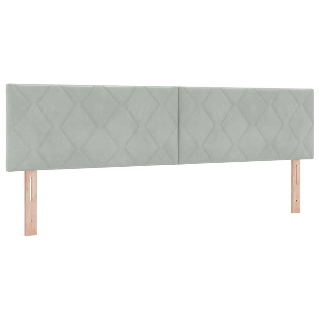 LED Box Spring Krevet Svijetlo siva 180 x 200 cm Baršun