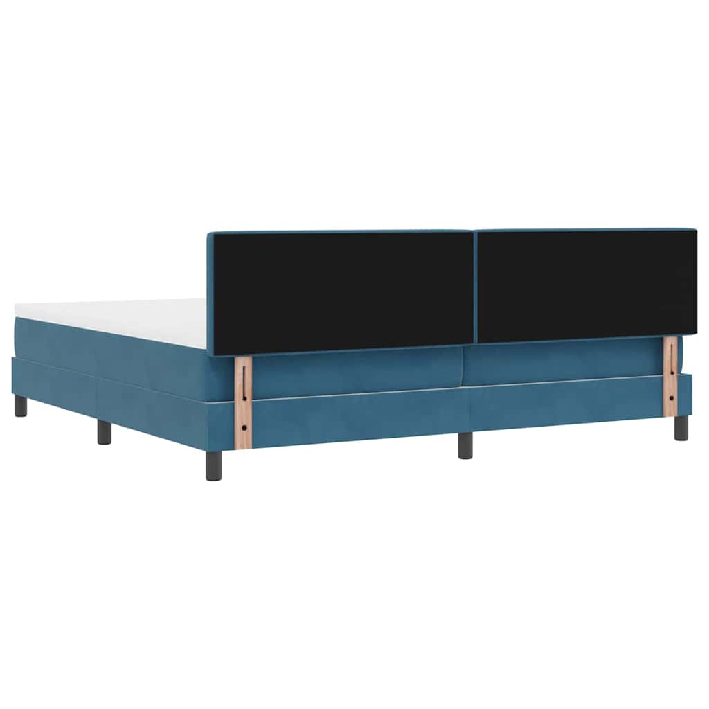 LED Box Spring Krevet Tamno plava 200 x 200 cm Baršun