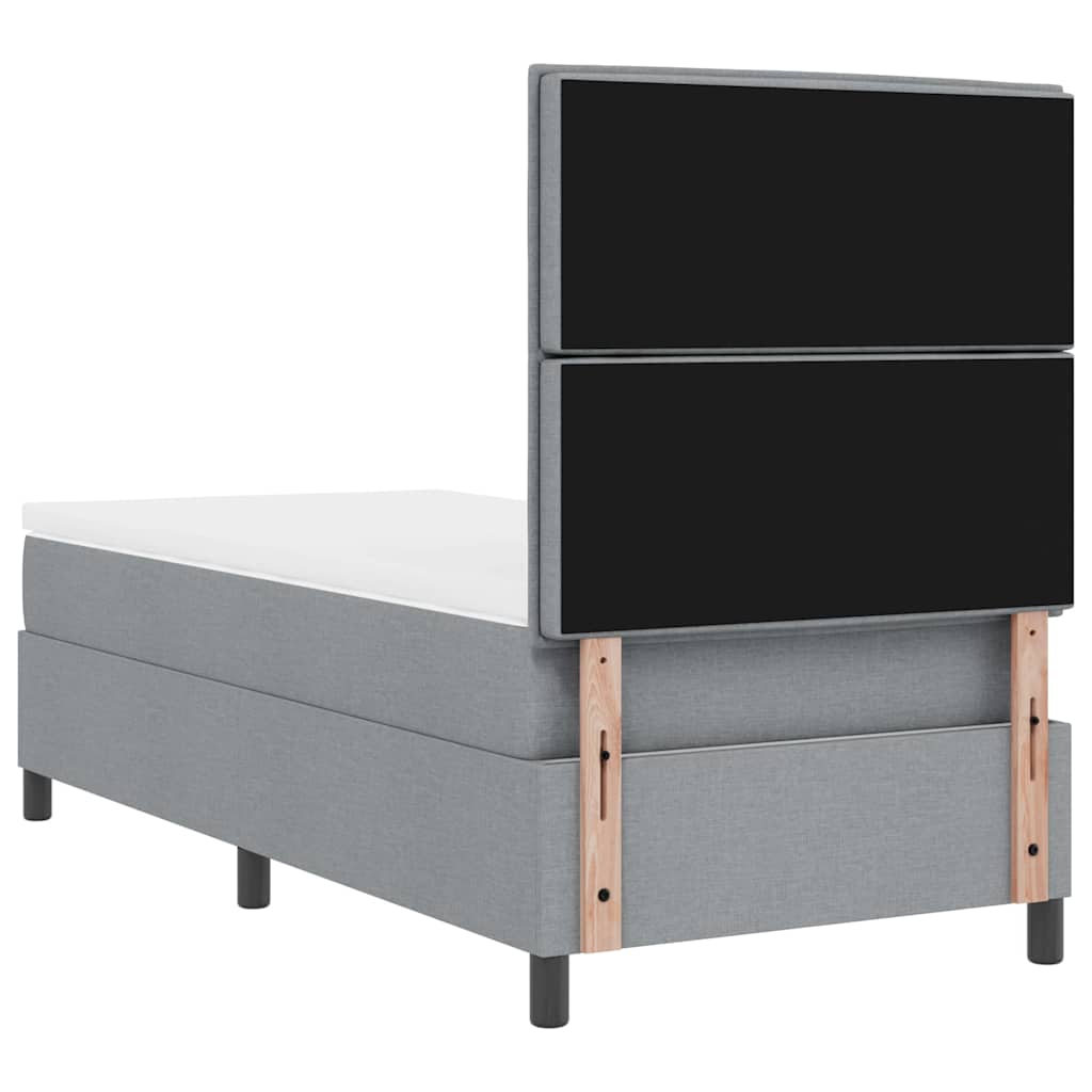 Krevet s opruga kutije Svjetlosiva 90 x 200 cm tkanina