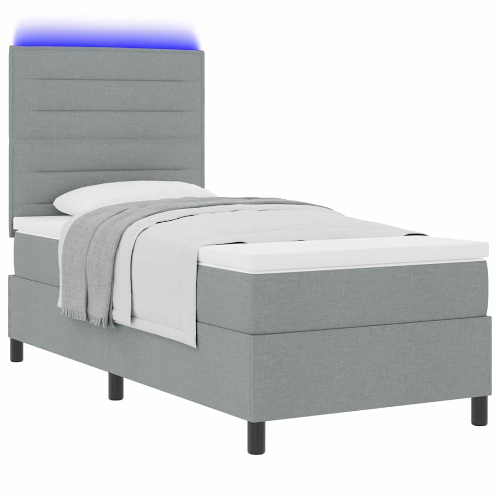 Krevet s opruga kutije Svjetlosiva 90 x 200 cm tkanina