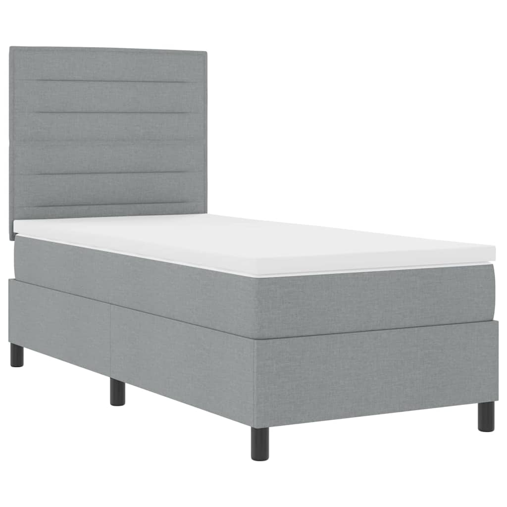 Krevet s opruga kutije Svjetlosiva 100 x 200 cm tkanina