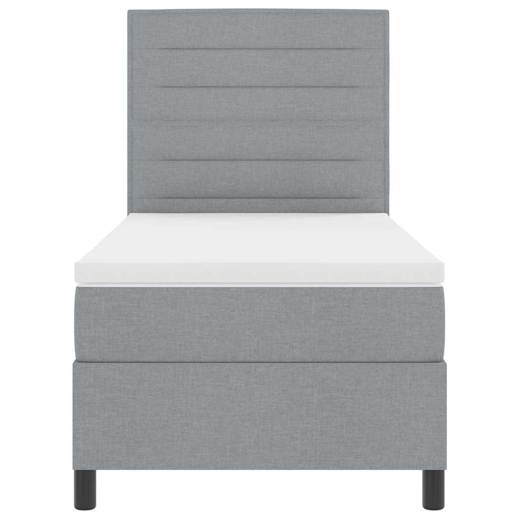 Krevet s opruga kutije Svjetlosiva 100 x 200 cm tkanina
