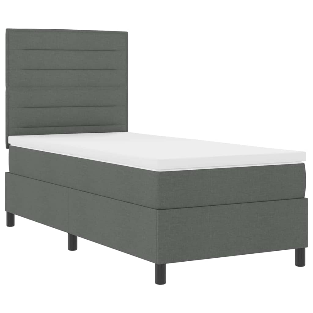 Krevet s opruga kutije Tamno siva 100 x 200 cm tkanina