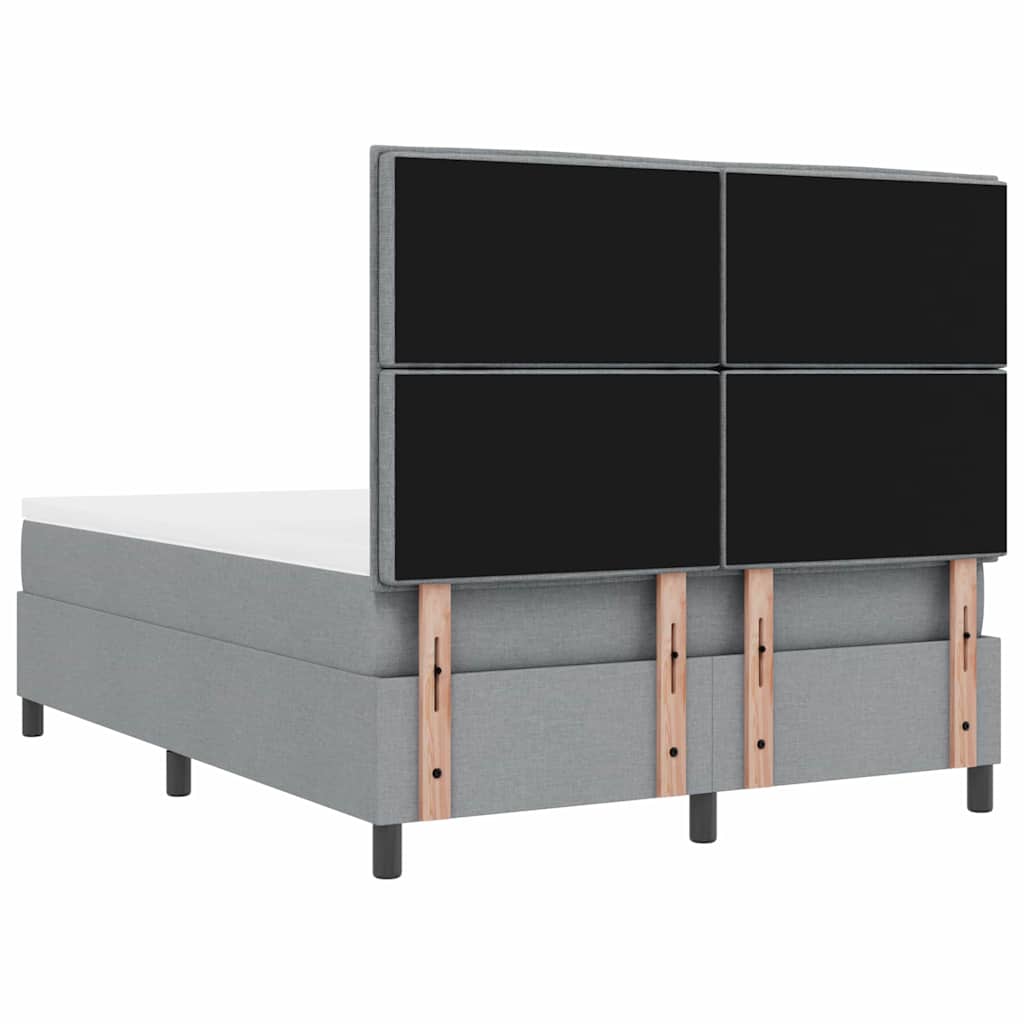 Krevet s opruga kutije Svjetlosiva 140 x 190 cm tkanina