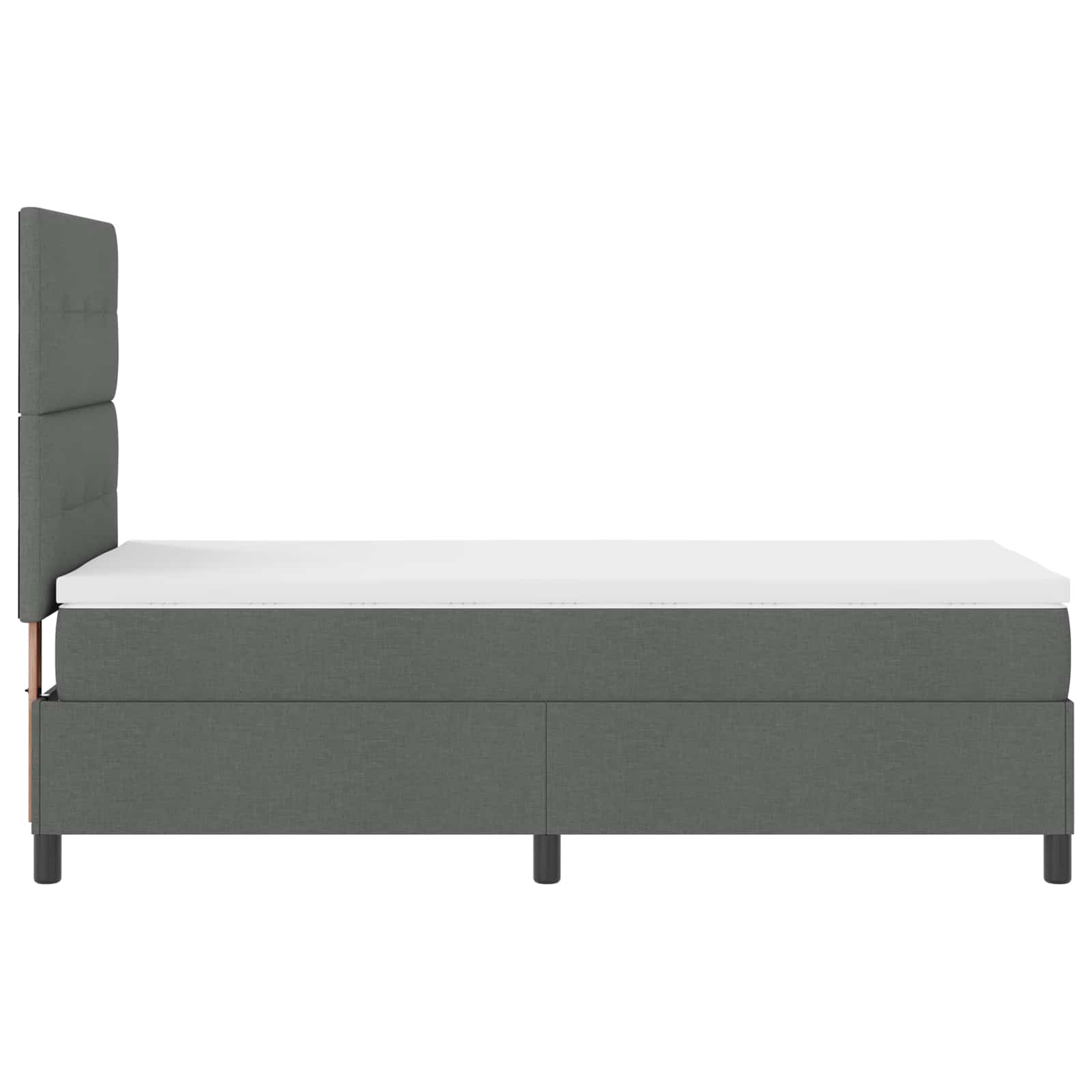 Krevet s opruga kutije Tamno siva 80 x 200 cm tkanina