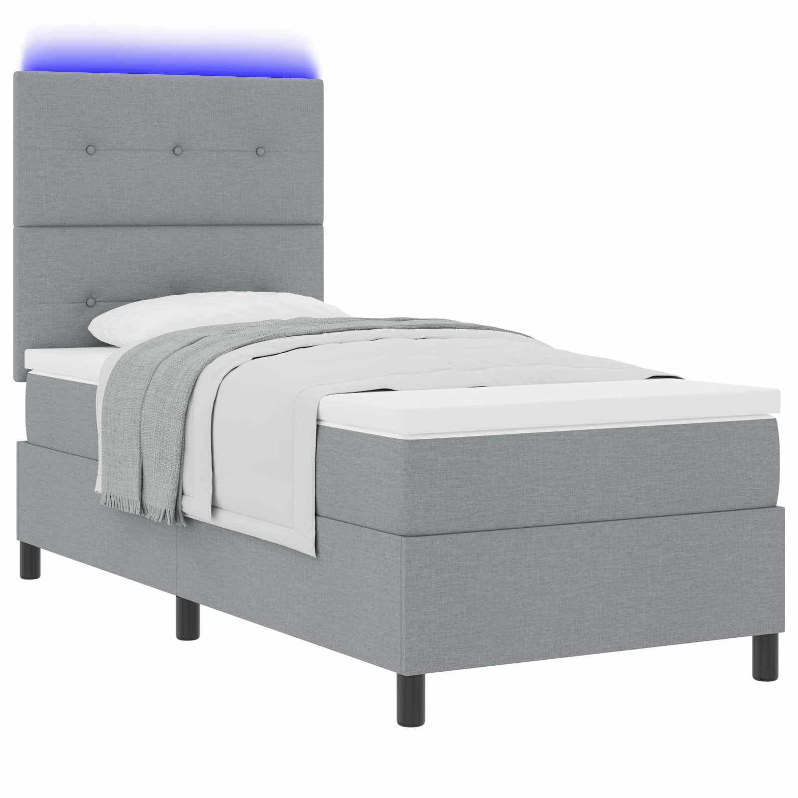 Krevet s opruga kutije Svjetlosiva 90 x 190 cm tkanina
