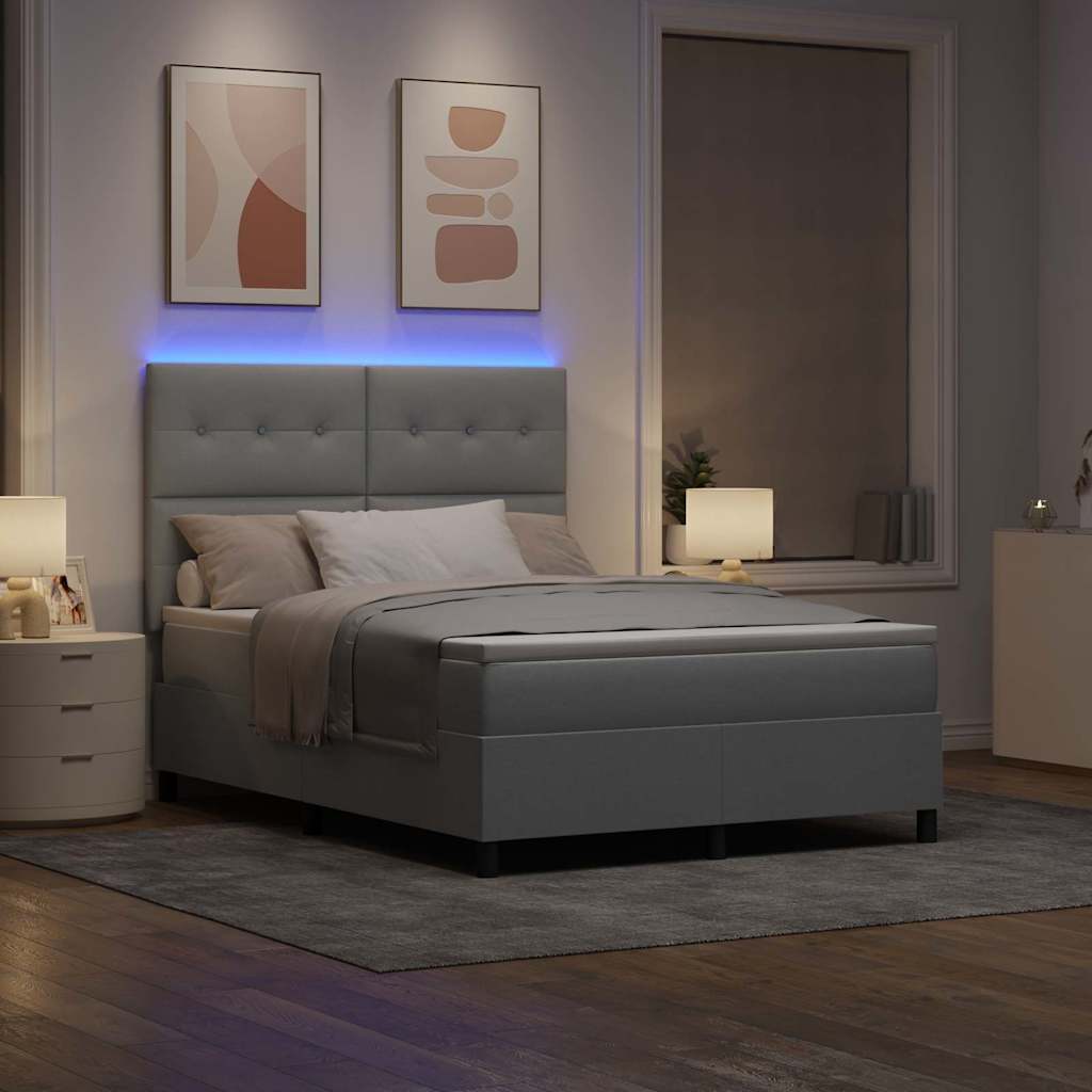 Krevet s opruga kutije Svjetlosiva 140 x 200 cm tkanina