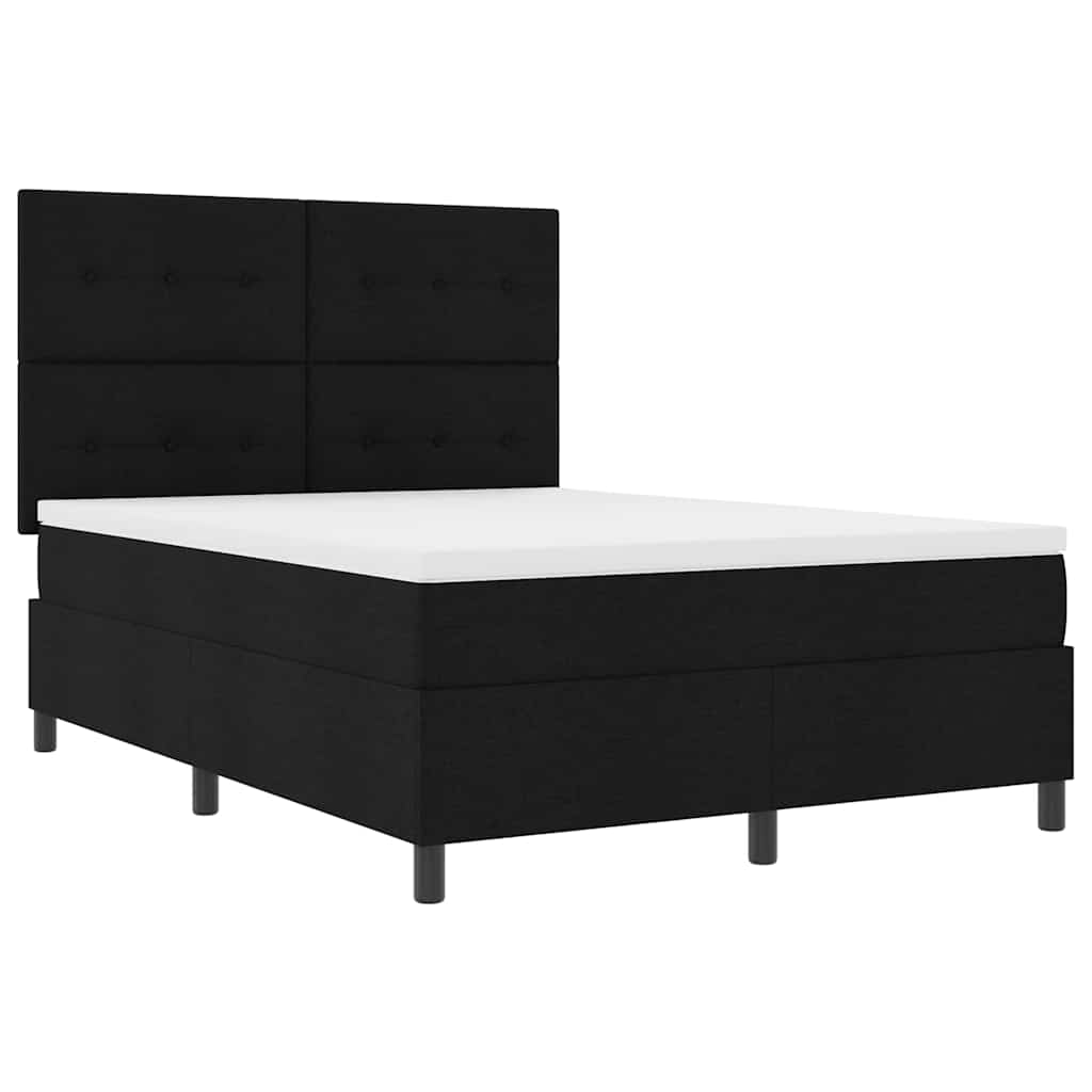 Krevet s opruga kutije s LED trakama Crna 160 x 200 cm tkanina