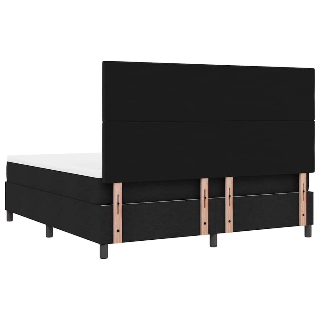 Krevet s opruga kutije s LED trakama Crna 180 x 200 cm tkanina