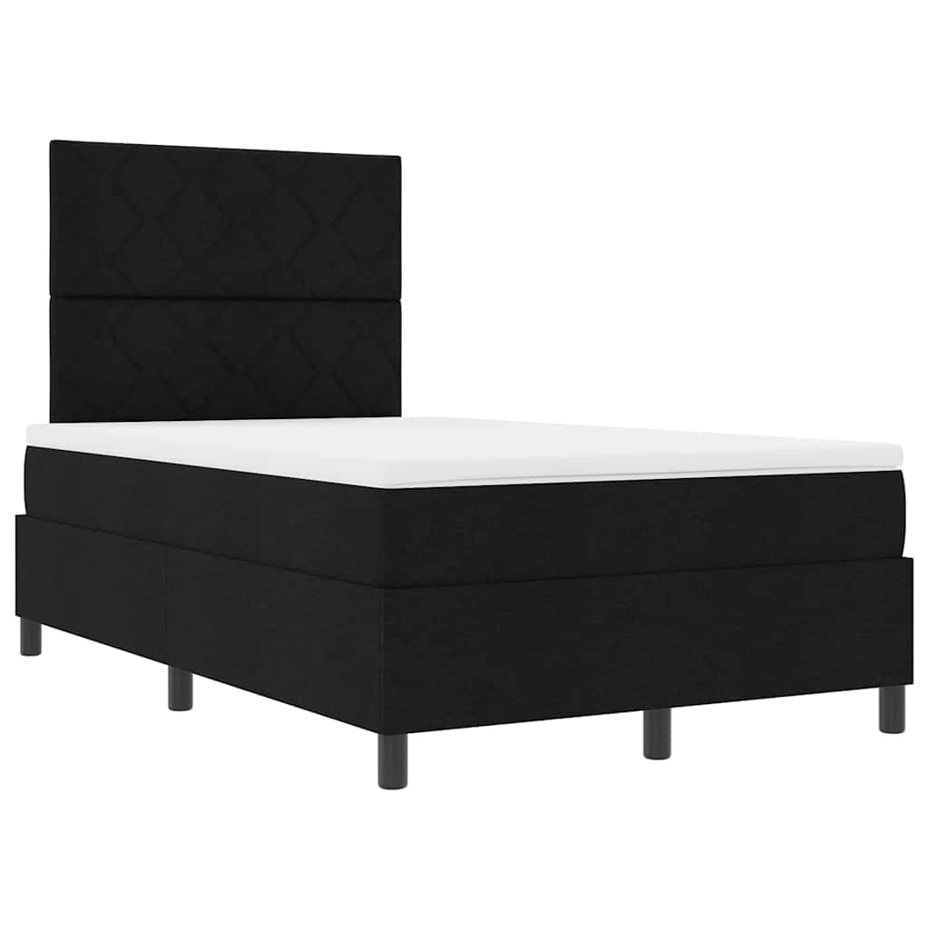 Krevet s opruga kutije s LED trakama Crna 120 x 200 cm tkanina