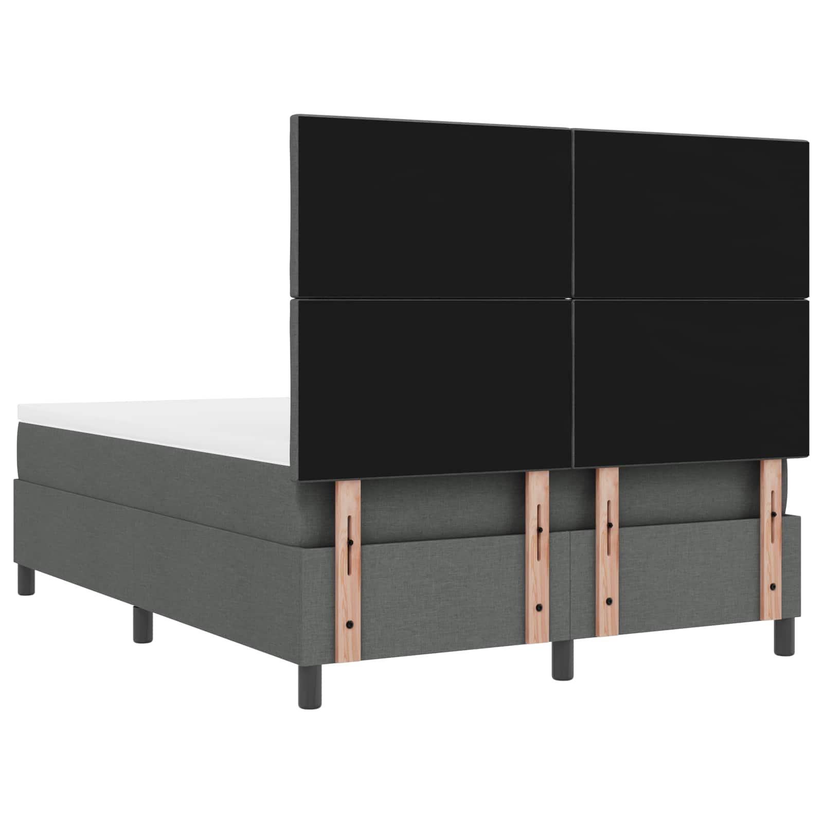 Krevet s opruga kutije Tamno siva 160 x 200 cm tkanina