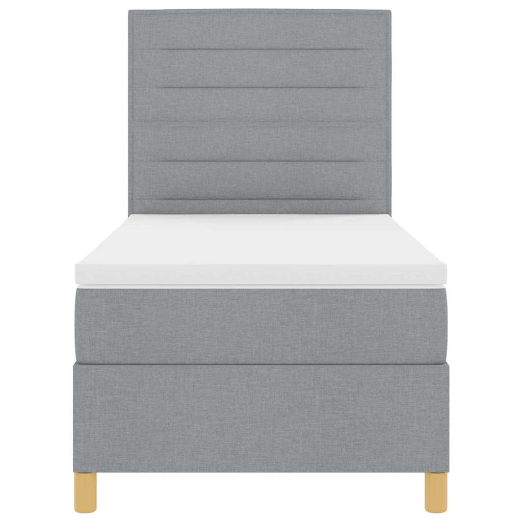 LED Box Spring Krevet Svijetlo siva 80 x 200 cm tkanina